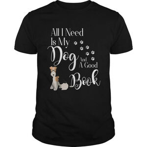 Wire Haired Fox Terrier Book Reading Dog Gift Shirt